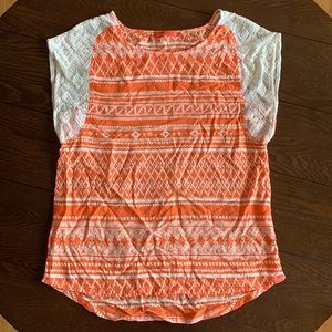 PrAna lightweight tank top sz M crochet sleeves